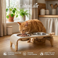 CalmLair™ DreamDine Elevated Pet Bistro Set – Ergonomic Tilted Raised Cat & Dog Bowls with Food-Grade Stainless Steel Inserts & Spill-Proof Base