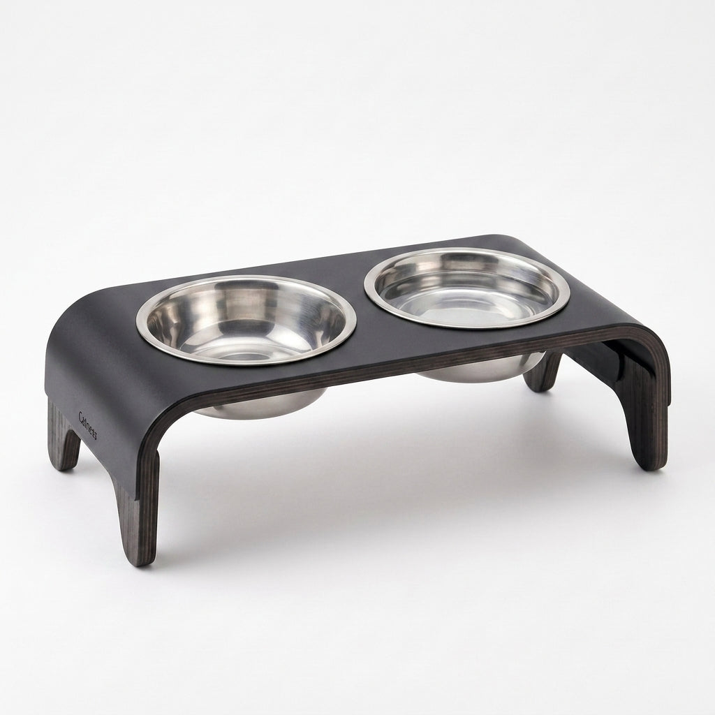 CalmLair™ DreamDine Elevated Pet Bistro Set – Ergonomic Tilted Raised Cat & Dog Bowls with Food-Grade Stainless Steel Inserts & Spill-Proof Base