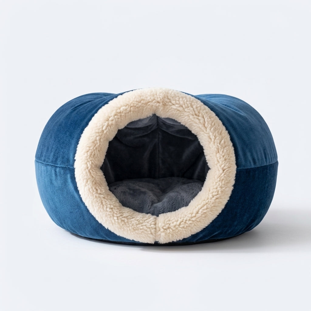CalmLair™ HavenLoop Pet Play Tunnel Bed – 2-in-1 Foldable Cat Tunnel with Detachable Central Cushion Bed for Cats, Kittens, Rabbits & Small Dogs